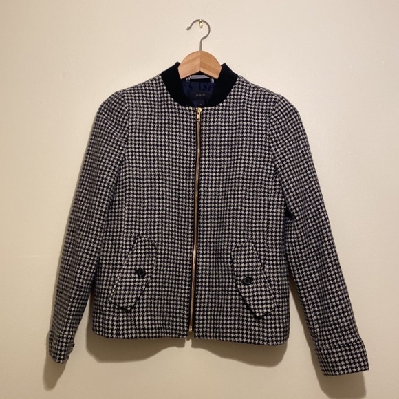 J. Crew Black and White Bomber Jacket - Picture 4 of 10